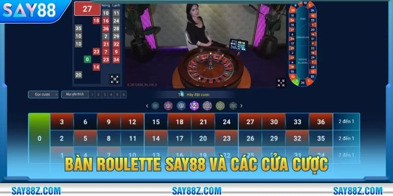 Bàn Roulette SAY88 và các cửa cược