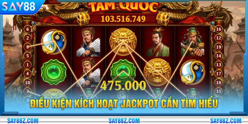 Đáp ứng điều kiện Jackpot Tam Quốc Tranh Hùng SAY88