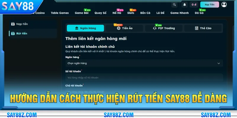 Người mới chọn kênh rút tiền SAY88 phù hợp với nhu cầu