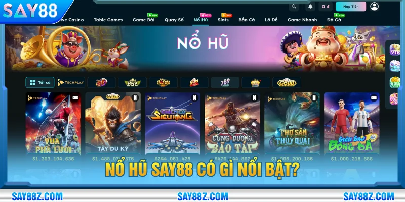 Nổ hũ tại SAY88 có giao diện sống động