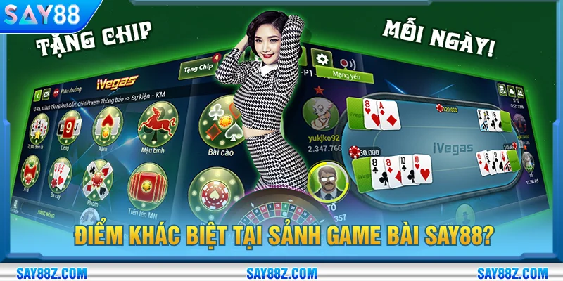 Sảnh game bài SAY88 đẳng cấp, chân thực