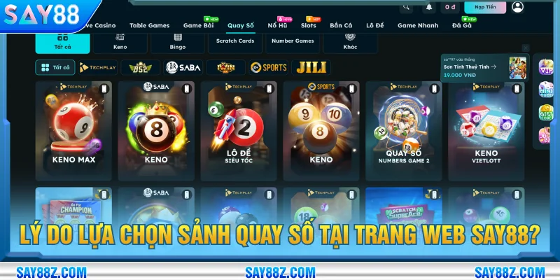 sảnh quay số tại SAY88 thu hút lượng lớn người tham gia