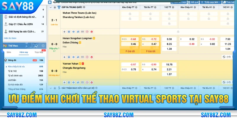 Ưu điểm của game thể thao virtual sports